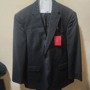 Axcess Men's Charcoal Pinstripe Suit Size 44s Jacket New Pants Worn Twice